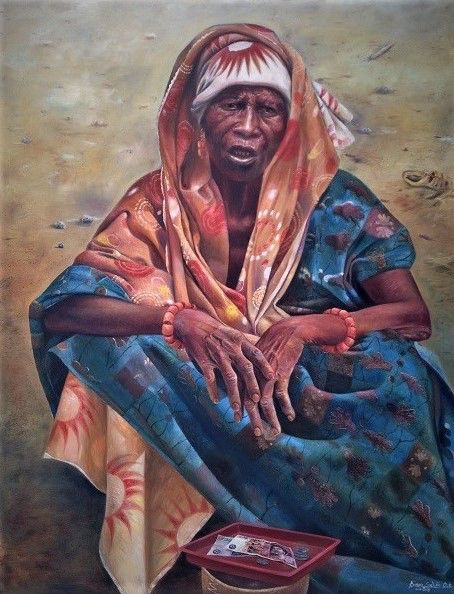 realistic oil portrait by Simon Erhimu Art