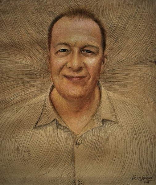 Hyperrealistic oil portrait by Simon Erhimu Art