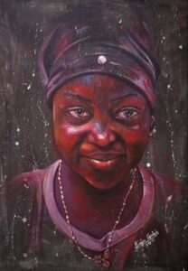 Acrylic and oil African painting by Simon Erhimu