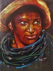 Realistic African painting by Simon Erhimu Art