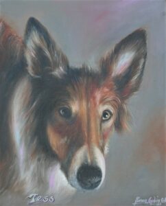 Dog oil painting by Simon Erhimu